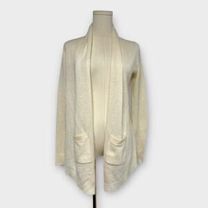 White + Warren 100% Cashmere Open Front Cardigan Sweater Size XS